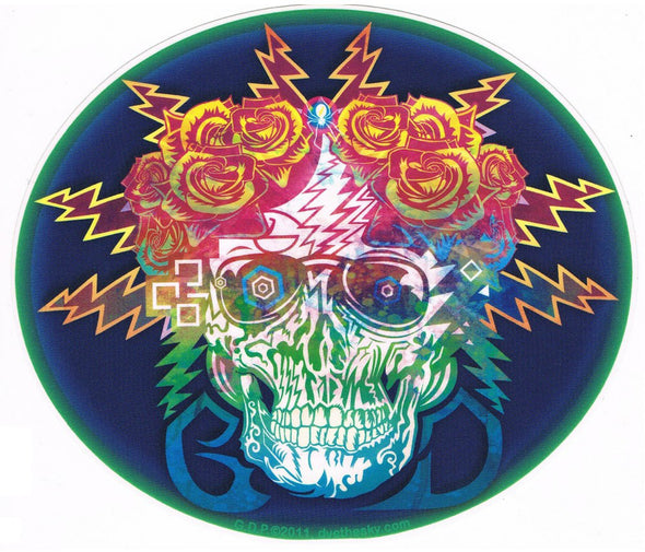 Grateful Dead Electric Dimensions Skull Sticker 5"