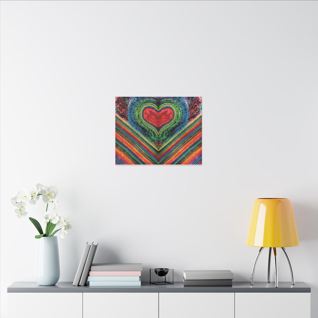 Chevron Rainbow Heart Tie-Dye Wall Art Canvas Print | JamminOn