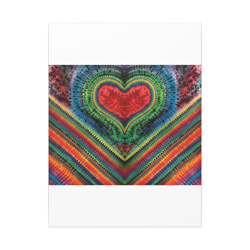 Chevron Rainbow Heart Tie-Dye Wall Art Canvas Print | JamminOn