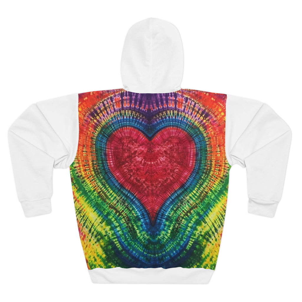 Rainbow Heart Mandala Tie-Dye AOP Hoodie | JamminOn