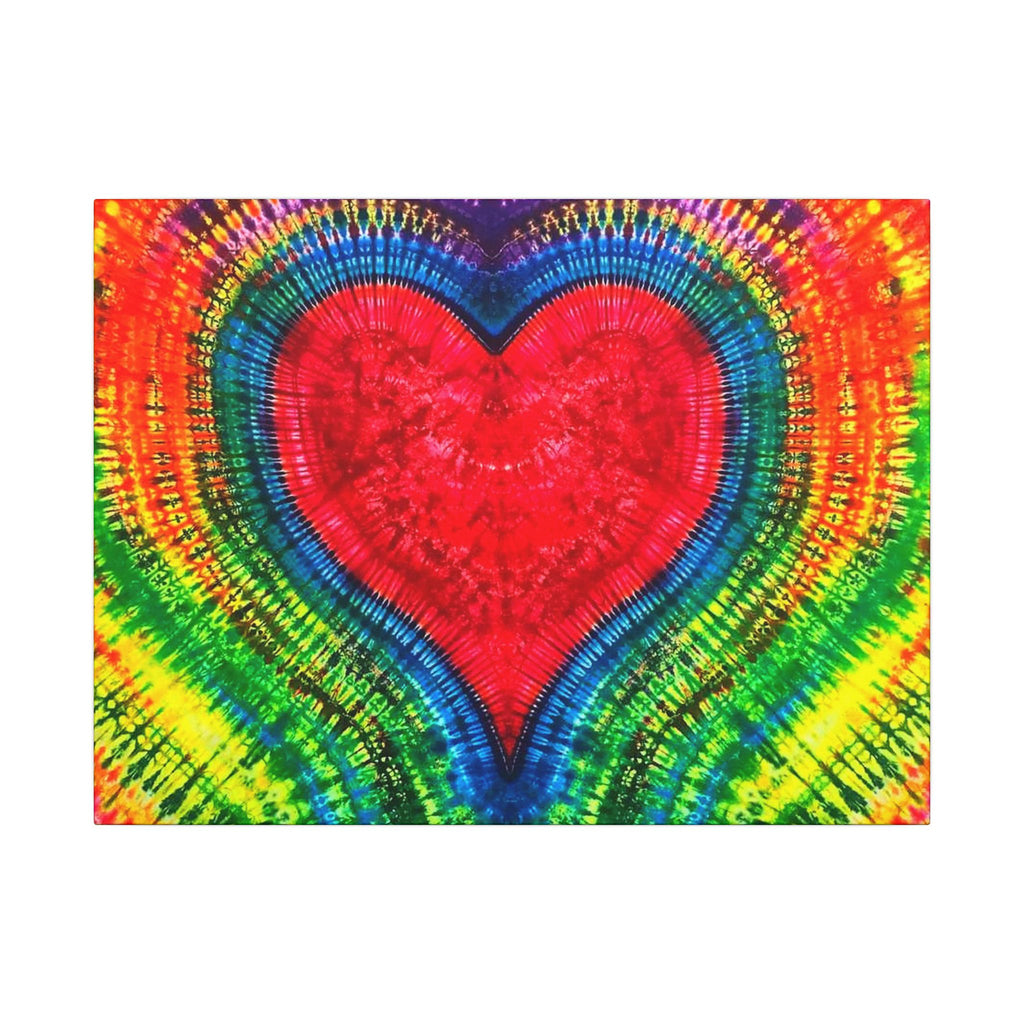 Rainbow Heart of  LOVE Tie-Dye Canvas Print | JamminOn