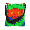 Orange Bear Rainbow Spirals Tie-Dye Tote Bag | JamminOn