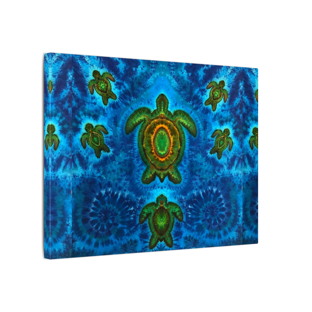 Sea Turtle Family Tie-Dye Canvas Print | JamminOn