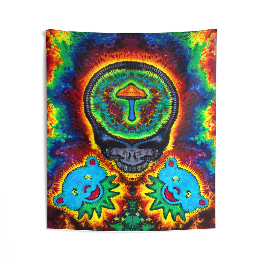 Mushroom Skull Mandala Tie-Dye Tapestry | JamminOn