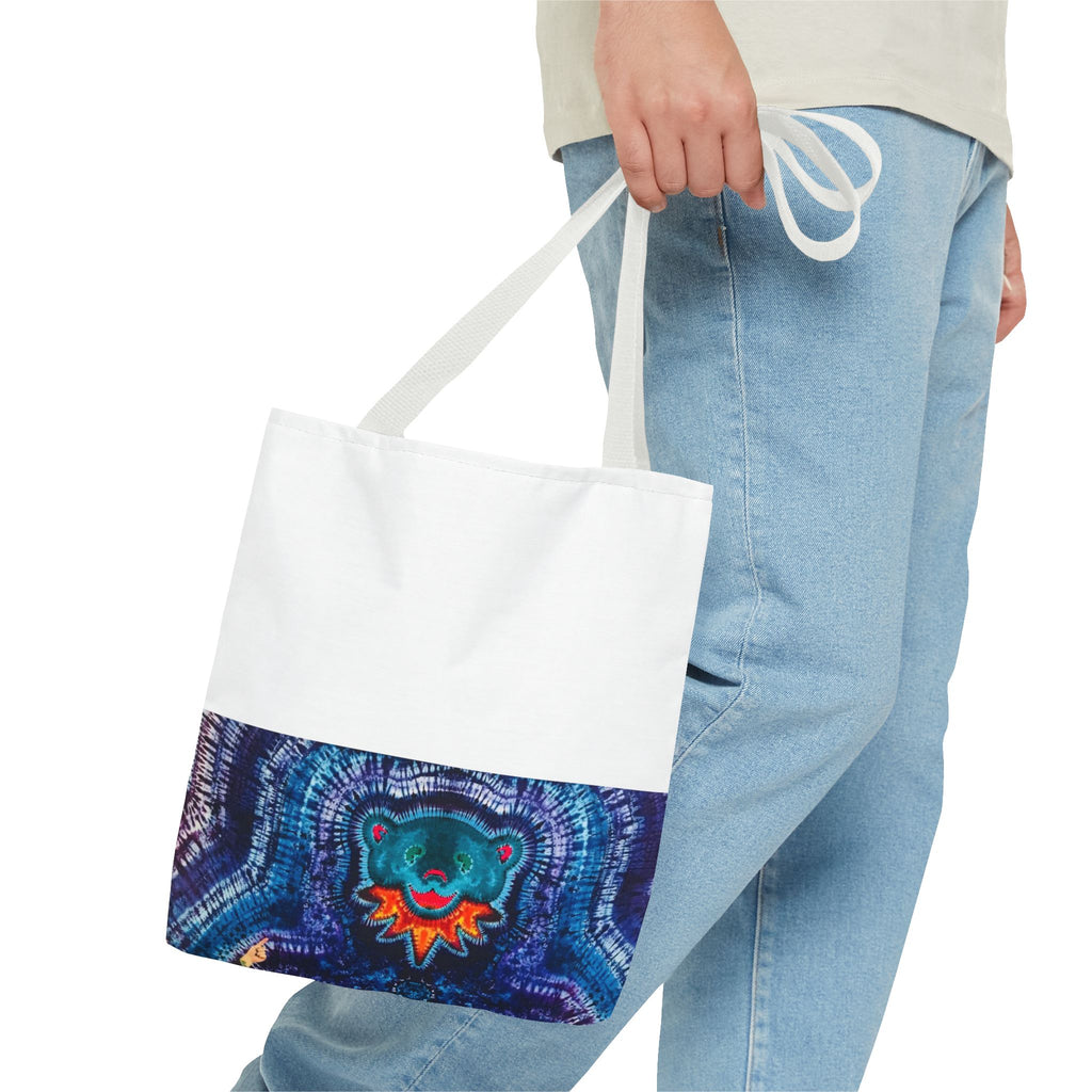 Cosmic Bear Mandala Psychedelic Tie-Dye Tote Bag | JamminOn