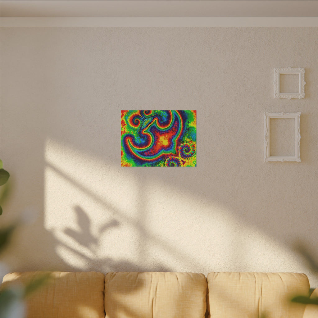 Om Symbol Rainbow Tie-Dye Canvas Print | JamminOn