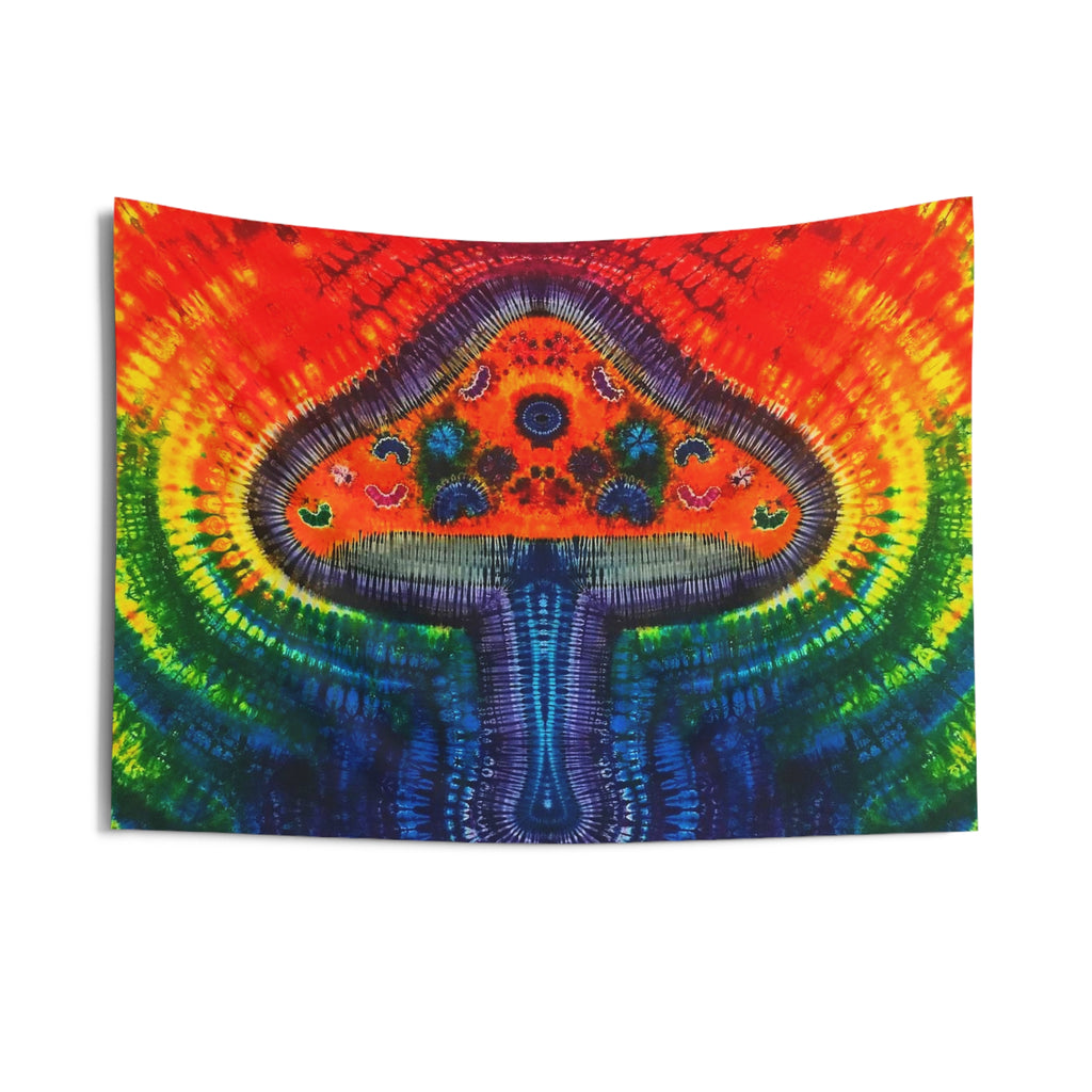 Psychedelic Mushroom Mandala Tie-Dye Wall Tapestry | JamminOn