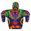 Purple Dancing Bear Hearts Tie-Dye AOP Hoodie | JamminOn