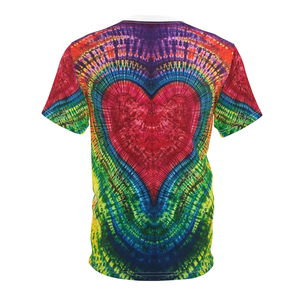Rainbow Heart Mandala Tie-Dye AOP Shirt - JamminOn