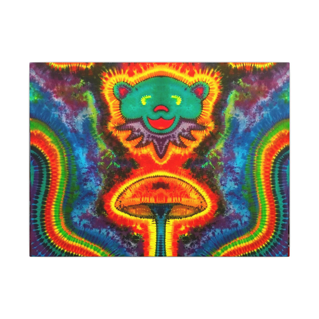 Bear and Mushroom Tie-Dye Canvas Print | JamminOn
