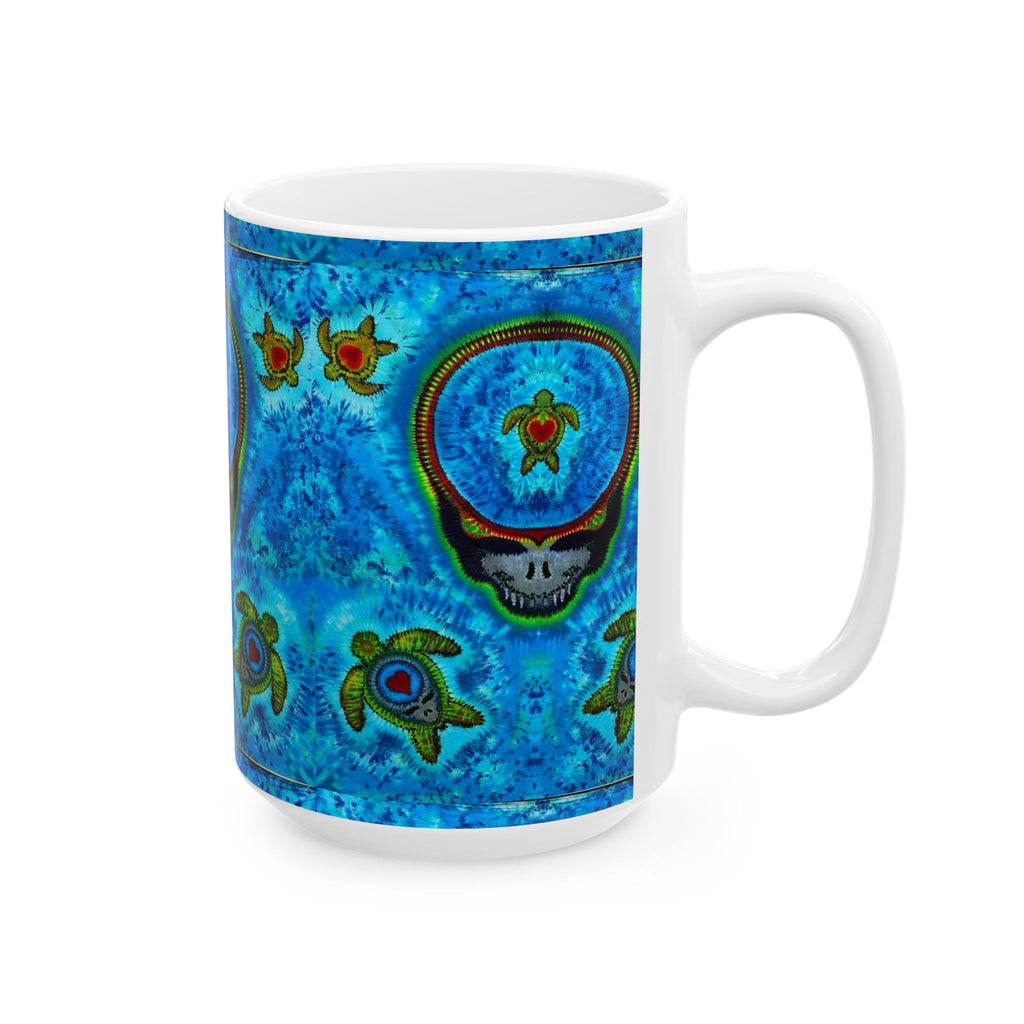 Stealie Turtle Mandala Tie-Dye Ceramic Mug | JamminOn