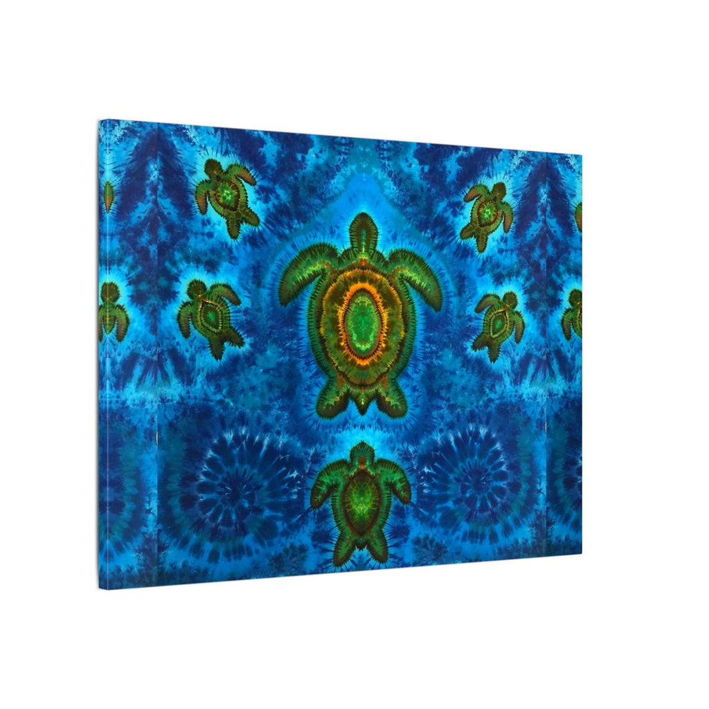 Sea Turtle Family Tie-Dye Canvas Print | JamminOn
