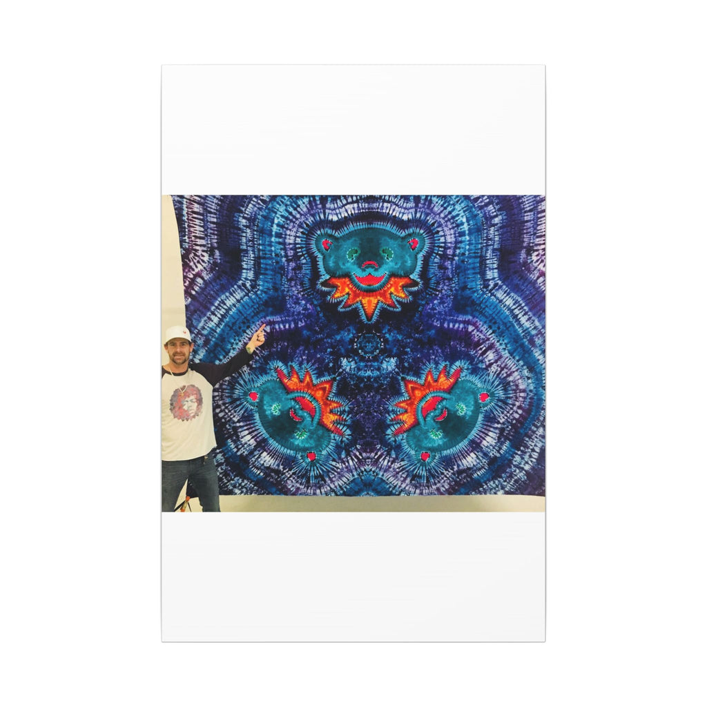 Cosmic Bear Mandala Tie-Dye Wall Art Canvas Print | JamminOn