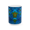 Sea Turtle Ceramic Mug — Blue Ocean Turtle Pattern Coffee Cup (11oz, 15oz)