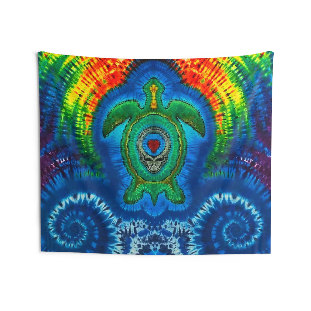 Rainbow Arch Sea Turtle Tie-Dye Wall Tapestry | JamminOn