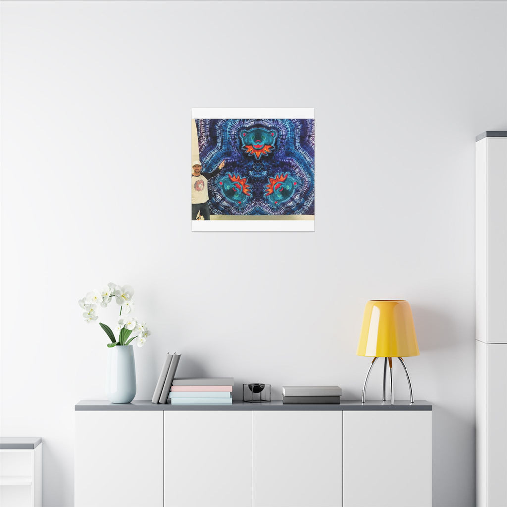 Cosmic Bear Mandala Tie-Dye Wall Art Canvas Print | JamminOn