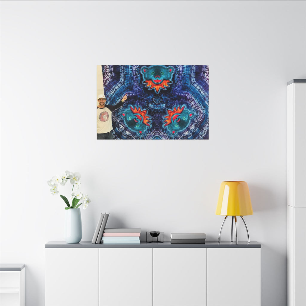 Cosmic Bear Mandala Tie-Dye Wall Art Canvas Print | JamminOn