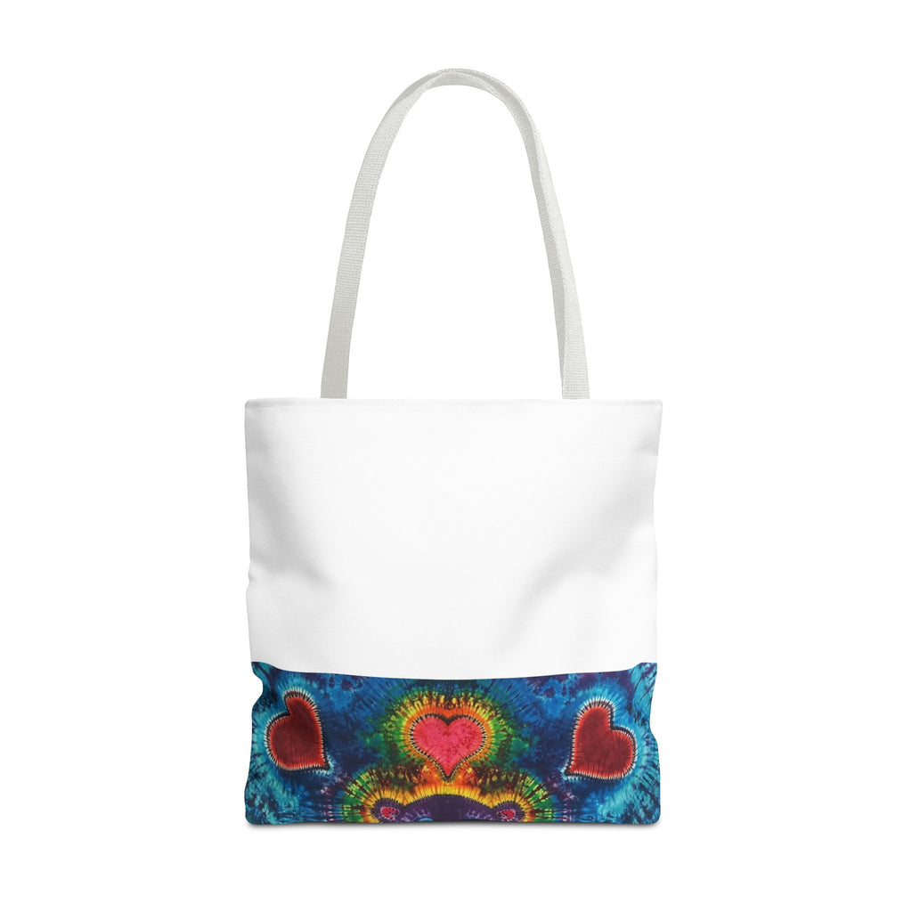 Cosmic Bear Hearts Psychedelic Tie-Dye Tote Bag | JamminOn