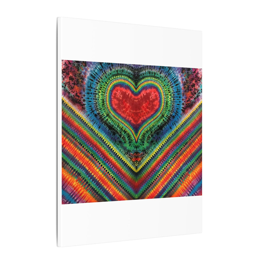 Chevron Rainbow Heart Tie-Dye Wall Art Canvas Print | JamminOn