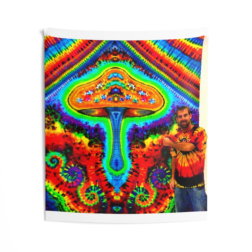 Psychedelic Mushroom Spiral Tie-Dye Wall Tapestry | JamminOn