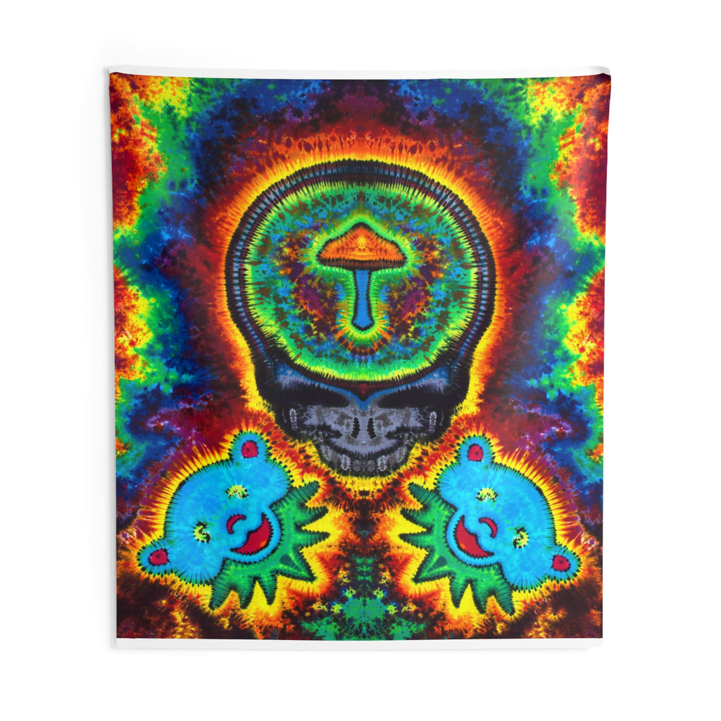 Mushroom Skull Mandala Tie-Dye Tapestry | JamminOn