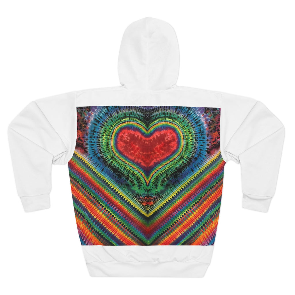 Chevron Rainbow Heart Tie-Dye AOP Hoodie | JamminOn