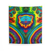 Teal Bear Rainbow Fans Tie-Dye Wall Tapestry | JamminOn