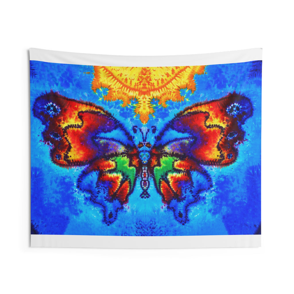 Blue Moth Tie-Dye Psychedelic Wall Tapestry | JamminOn