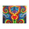 Blue Bear Heart Tie-Dye Canvas Print | JamminOn