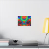 Orange Bear Rainbow Spirals Tie-Dye Canvas Print | JamminOn