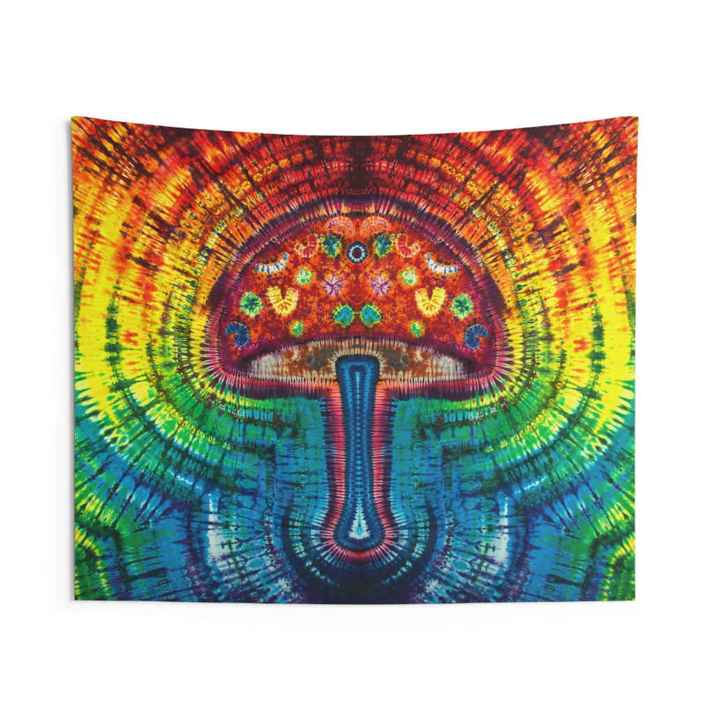 Rainbow Mushroom Tie-Dye Wall Tapestry | JamminOn