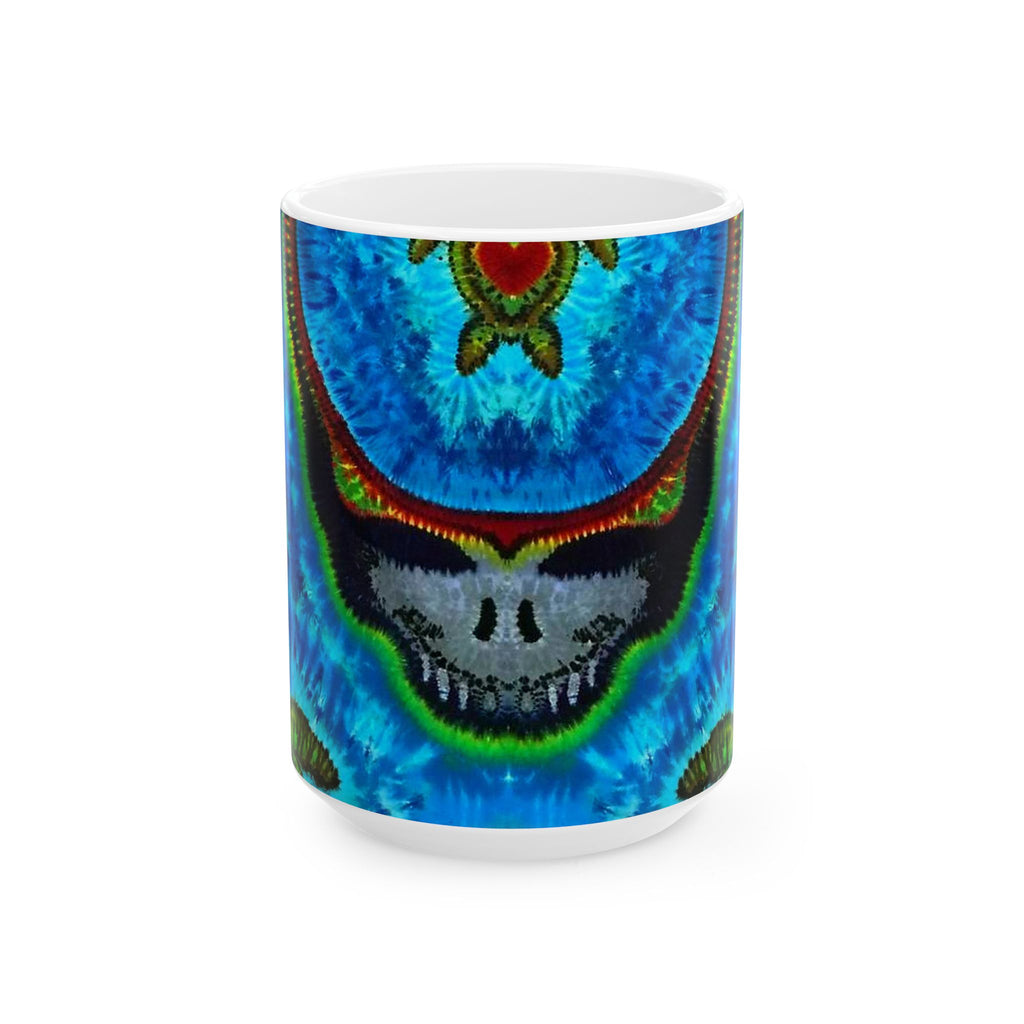 Stealie Turtle Mandala Tie-Dye Ceramic Mug | JamminOn