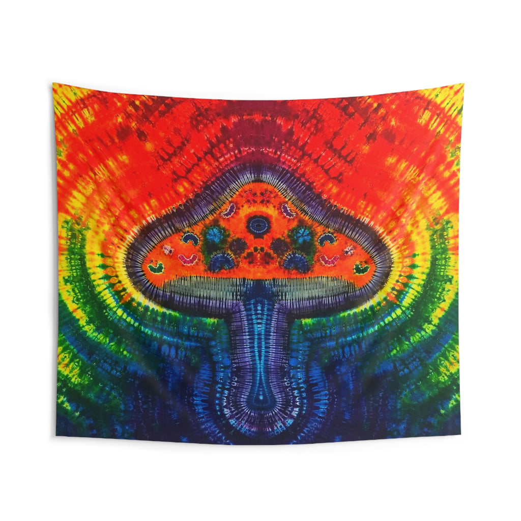 Psychedelic Mushroom Mandala Tie-Dye Wall Tapestry | JamminOn
