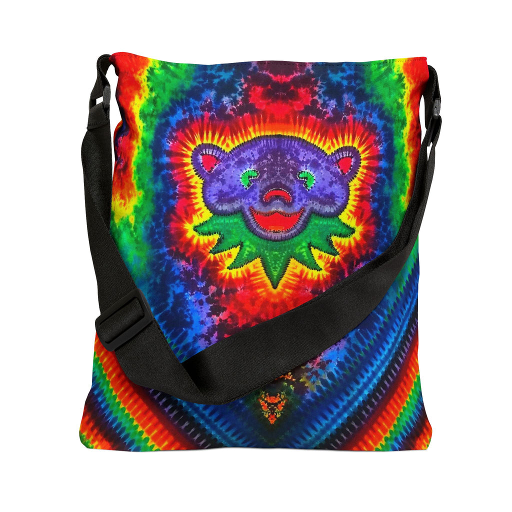 Purple Bear Chevron Tie-Dye Tote Bag | JamminOn