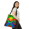 Orange Bear Rainbow Spirals Tie-Dye Tote Bag | JamminOn
