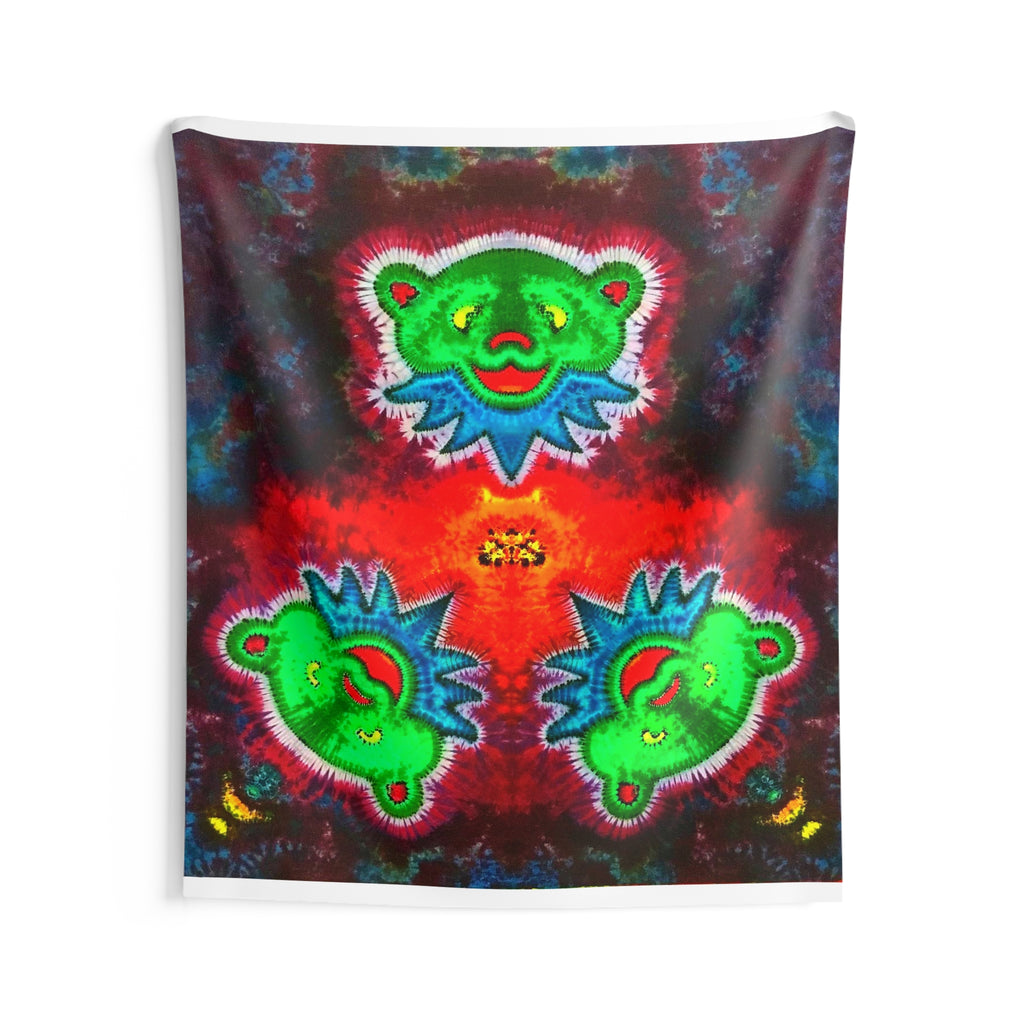 Triple Dancing Bears Tie-Dye Wall Tapestry | JamminOn