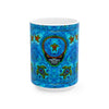 Peace Sign Fire Tie-Dye Ceramic Mug | JamminOn