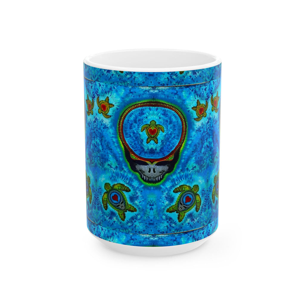 Peace Sign Fire Tie-Dye Ceramic Mug | JamminOn
