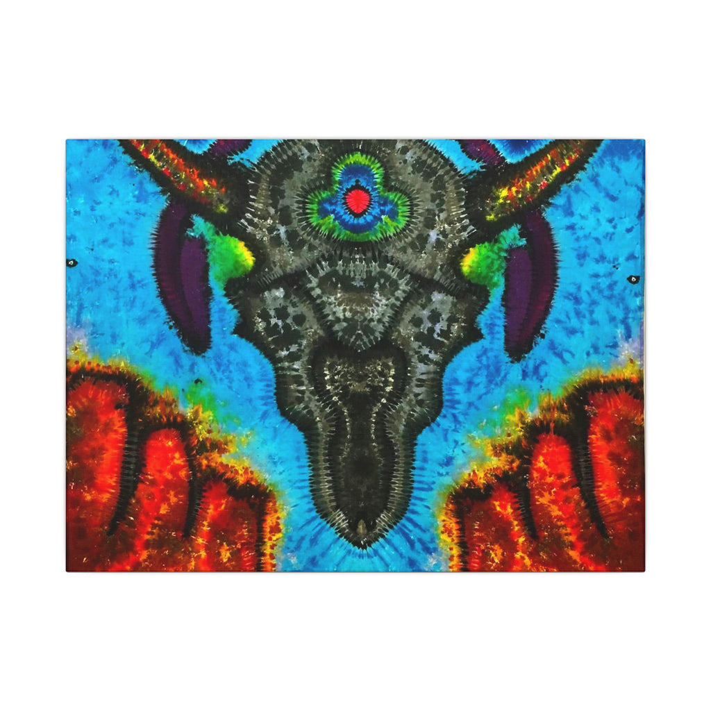 Buffalo Skull Tie-Dye Canvas Print | JamminOn