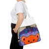 Orange Bear Radial Psychedelic Tie-Dye Tote Bag | JamminOn