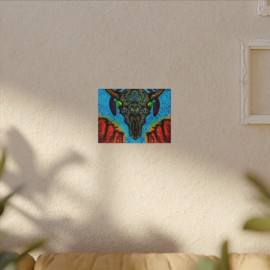Buffalo Skull Tie-Dye Canvas Print | JamminOn
