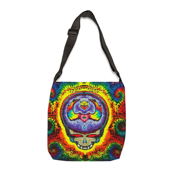 Stealie Skull Bear Heart Tie-Dye Tote Bag | JamminOn