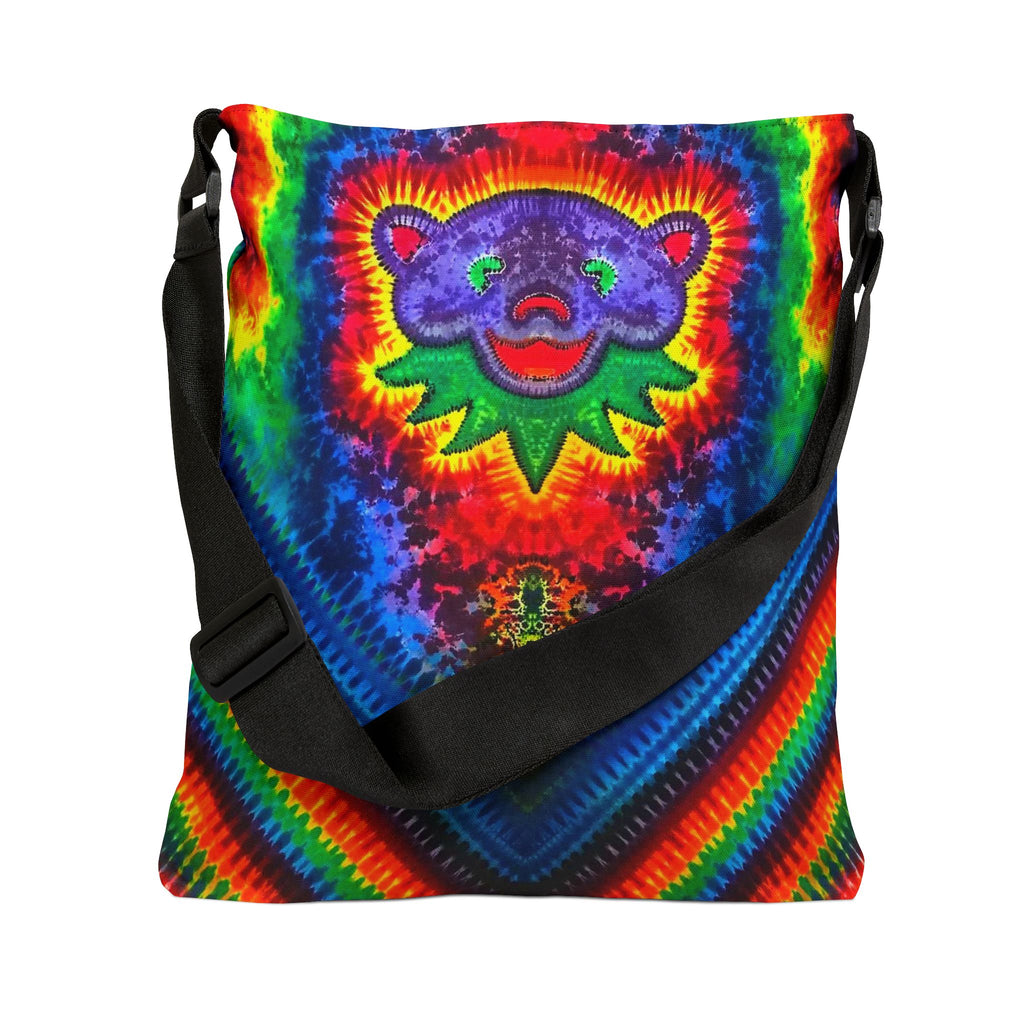 Purple Bear Chevron Tie-Dye Tote Bag | JamminOn