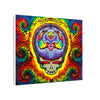 Stealie Skull Bear Heart Tie-Dye Canvas Print | JamminOn