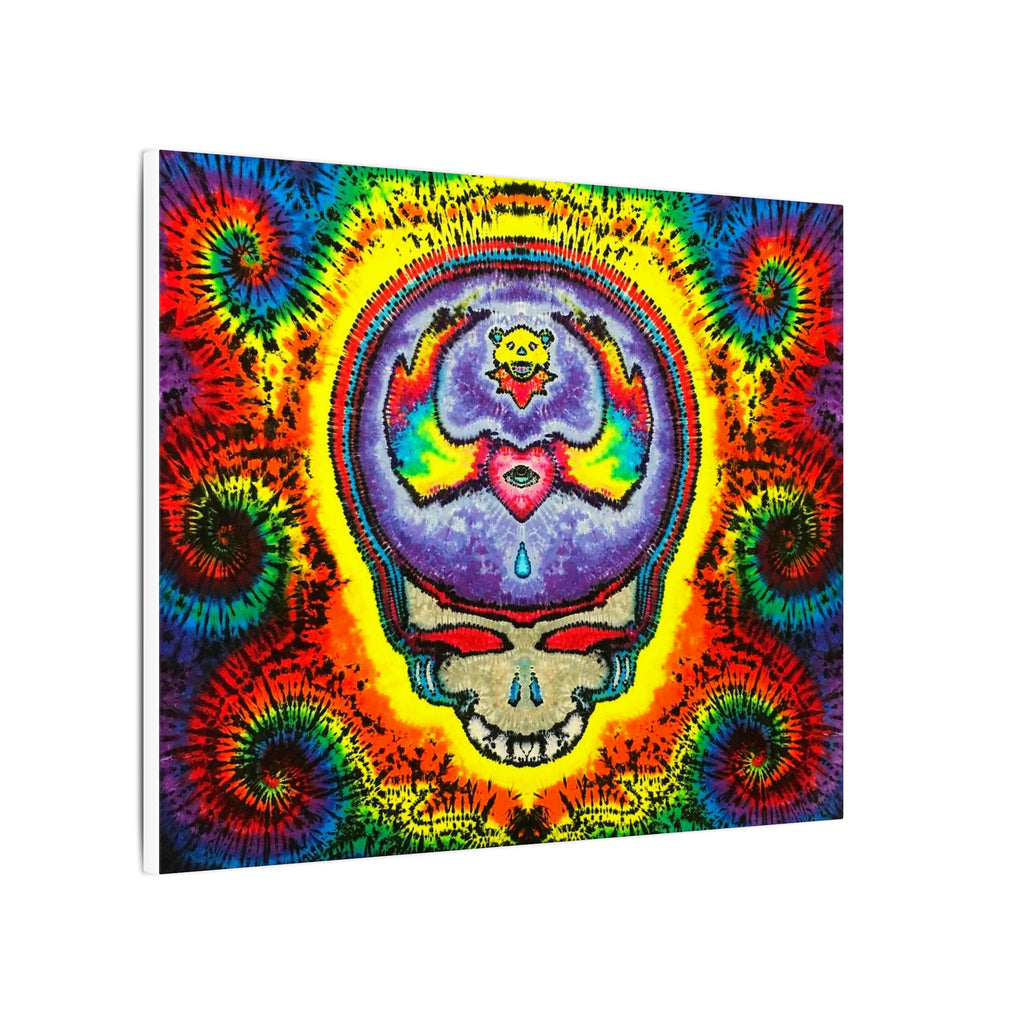Stealie Skull Bear Heart Tie-Dye Canvas Print | JamminOn