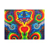 Blue Bear Heart Tie-Dye Canvas Print | JamminOn