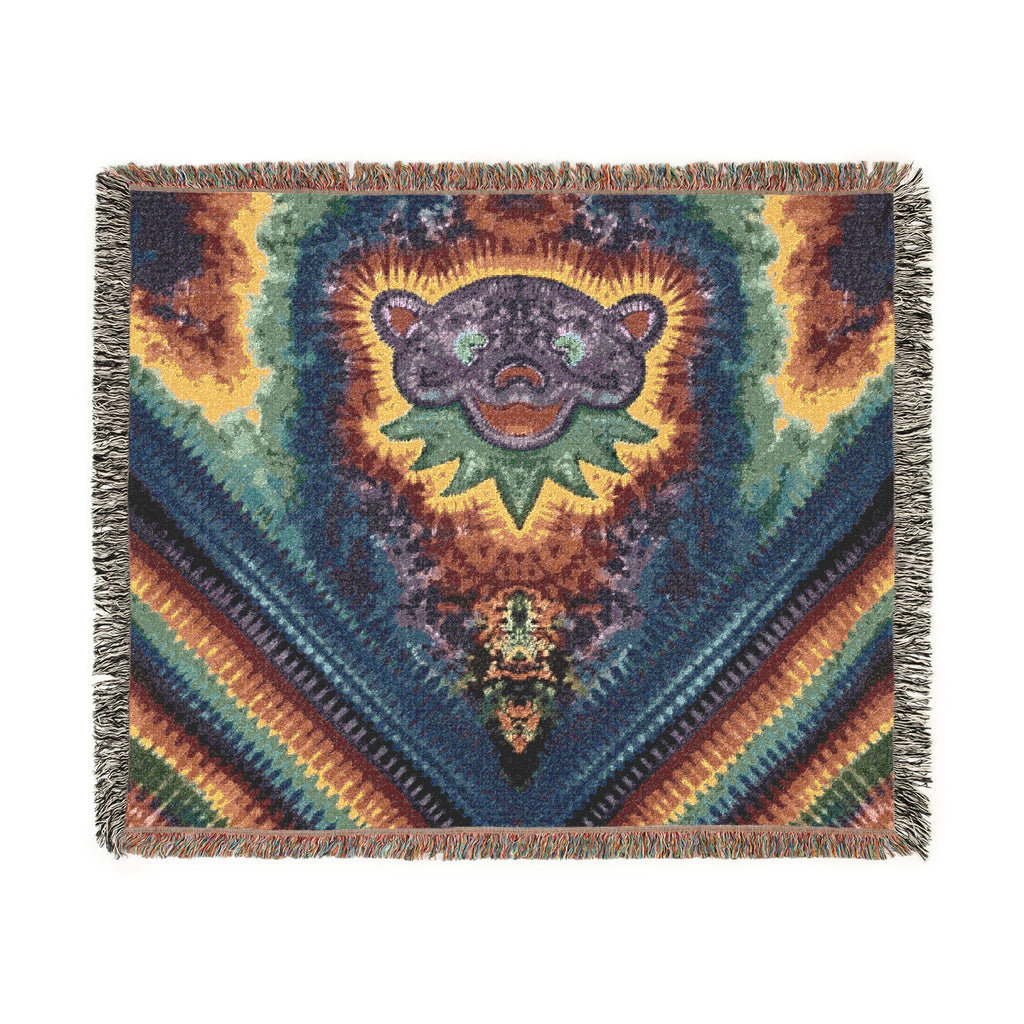 Psychedelic Tie-Dye Woven Blanket | JamminOn Festival Art