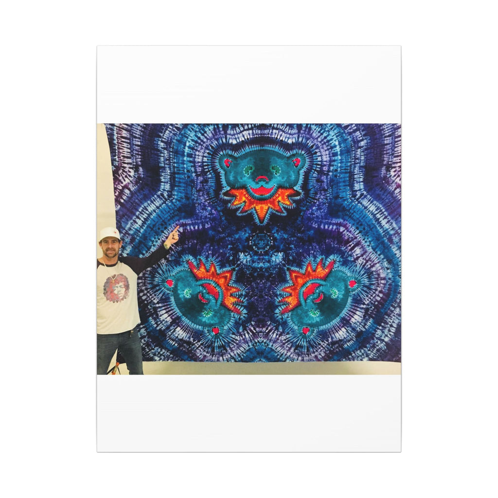 Cosmic Bear Mandala Tie-Dye Wall Art Canvas Print | JamminOn