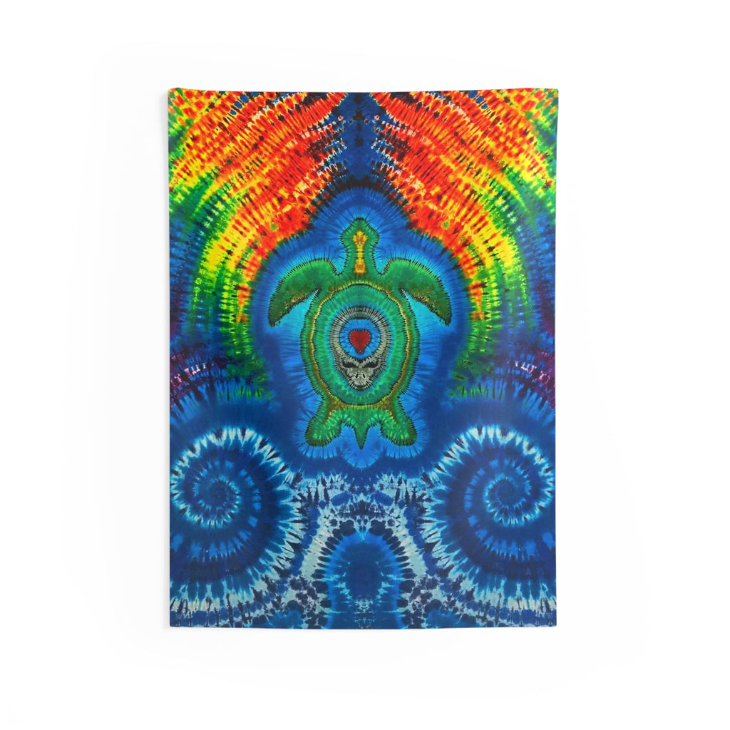 Rainbow Arch Sea Turtle Tie-Dye Wall Tapestry | JamminOn