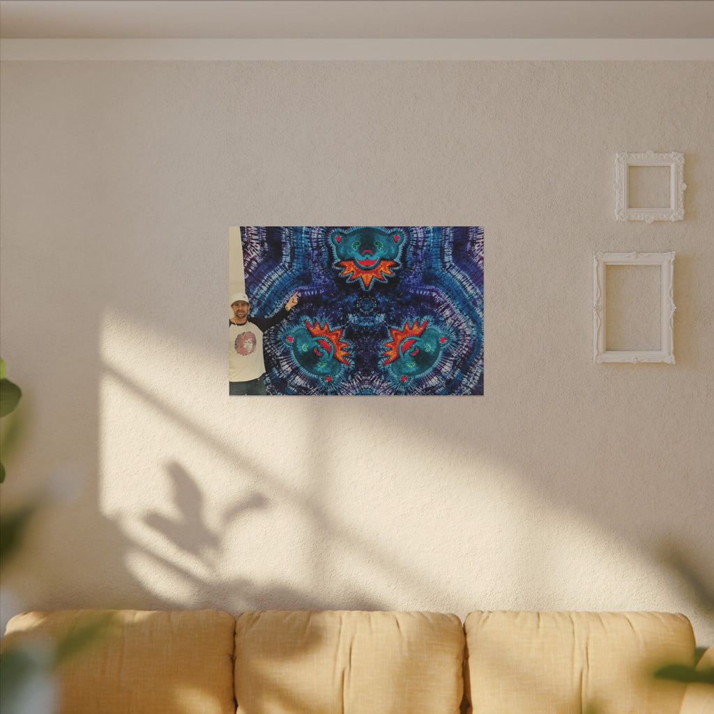 Cosmic Bear Mandala Tie-Dye Wall Art Canvas Print | JamminOn